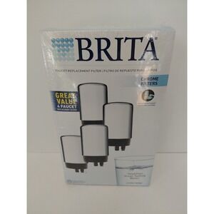 Brita Faucet Replacement Filters 4-Pack FR-200 Chrome NEW SEALED